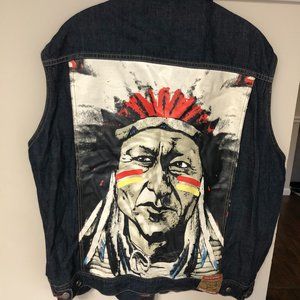 RP55 Jeans Co - Native American - Denim Vest - Size L